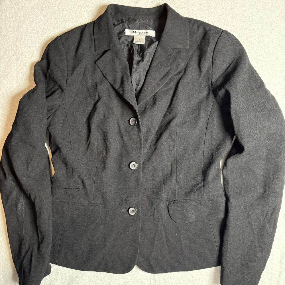 Vintage Nygard Collection Women’s Black Button-down Jacket Size 6 Lined Collared